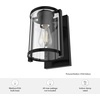 image:imageHunter  Astwood 1Light Matte Black Small Sconce Light Dimmable Caged Style for Bedrooms Kitchens Foyers Bathrooms  19125