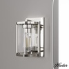 image:imageHunter  Astwood 1light Polished Nickel Small Sconce Light Dimmable Caged Style for Bedrooms Kitchens Foyers Bathrooms  19961Brushed Nickel