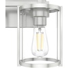 image:imageHunter  Astwood 2Light Brushed Nickel Caged Style Dimmable Medium Size Vanity Light for Bedrooms Kitchens Foyers Bathrooms  48002