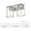 image:imageHunter  Astwood 2Light Brushed Nickel Caged Style Dimmable Medium Size Vanity Light for Bedrooms Kitchens Foyers Bathrooms  48002