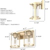 image:imageHunter  Astwood 2light Alturas Gold Medium Size Vanity Light Dimmable Caged Style for Bedrooms Kitchens Foyers Bathrooms  48001