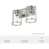 image:imageHunter  Astwood 2light Polished Nickel Medium Size Vanity Light Dimmable Caged Style for Bedrooms Kitchens Foyers Bathrooms  48003