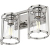 image:imageHunter  Astwood 2light Polished Nickel Medium Size Vanity Light Dimmable Caged Style for Bedrooms Kitchens Foyers Bathrooms  48003