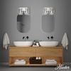 image:imageHunter  Astwood 2light Polished Nickel Medium Size Vanity Light Dimmable Caged Style for Bedrooms Kitchens Foyers Bathrooms  48003