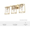 image:imageHunter  Astwood 3light Alturas Gold Medium Size Vanity Light Dimmable Caged Style Cylinder Shaped for Bedrooms Kitchens Foyers Bathrooms  48006