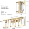image:imageHunter  Astwood 3light Alturas Gold Medium Size Vanity Light Dimmable Caged Style Cylinder Shaped for Bedrooms Kitchens Foyers Bathrooms  48006