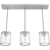 image:imageHunter  Astwood 3light Brushed Nickel Large Cluster Light Dimmable Caged Style Linear Shaped for Bedrooms Kitchens Dining Living Rooms  19138Brushed Nickel