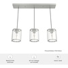 image:imageHunter  Astwood 3light Brushed Nickel Large Cluster Light Dimmable Caged Style Linear Shaped for Bedrooms Kitchens Dining Living Rooms  19138Brushed Nickel