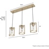 image:imageHunter  Astwood 3light Brushed Nickel Large Cluster Light Dimmable Caged Style Linear Shaped for Bedrooms Kitchens Dining Living Rooms  19138Matte Black