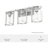 image:imageHunter  Astwood 3light Brushed Nickel Medium Size Vanity Light Dimmable Caged Style Cylinder Shaped for Bedrooms Kitchens Foyers Bathrooms  48007