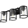 image:imageHunter  Astwood 3light Matte Black Medium Size Vanity Light Dimmable Caged Style Cylinder Shaped for Bedrooms Kitchens Foyers Bathrooms  48004