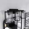 image:imageHunter  Astwood 3light Matte Black Medium Size Vanity Light Dimmable Caged Style Cylinder Shaped for Bedrooms Kitchens Foyers Bathrooms  48004