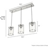 image:imageHunter  Astwood 3light Polished Nickel Large Cluster Light Dimmable Caged Style Linear Shaped for Bedrooms Kitchens Dining Living Rooms  19953