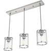 image:imageHunter  Astwood 3light Polished Nickel Large Cluster Light Dimmable Caged Style Linear Shaped for Bedrooms Kitchens Dining Living Rooms  19953