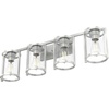 image:imageHunter  Astwood 4light Brushed Nickel Medium Size Vanity Light Dimmable Caged Style for Bedrooms Kitchens Foyers Bathrooms  48010