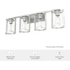 image:imageHunter  Astwood 4light Brushed Nickel Medium Size Vanity Light Dimmable Caged Style for Bedrooms Kitchens Foyers Bathrooms  48010