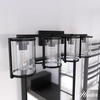 image:imageHunter  Astwood 4light Matte Black Medium Size Vanity Light Dimmable Caged Style for Bedrooms Kitchens Foyers Bathrooms  48009