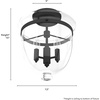 image:imageHunter  Belltown 3Light Natural Black Iron Medium Size Flush Mount Light Dimmable Transitional Style Urn Shaped for Bedrooms Kitchens Dining Living Rooms  19315