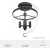image:imageHunter  Belltown 3Light Natural Black Iron Medium Size Flush Mount Light Dimmable Transitional Style Urn Shaped for Bedrooms Kitchens Dining Living Rooms  19315
