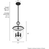 image:imageHunter  Belltown 3light Natural Black Iron Medium Size Pendant Light Dimmable Transitional Style Urn Shaped for Bedrooms Kitchens Dining Living Rooms  19311