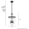 image:imageHunter  Belltown 4light Natural Black Iron Medium Size Pendant Light Dimmable Transitional Style Urn Shaped for Bedrooms Kitchens Dining Living Rooms  19313