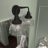 image:imageHunter  Cypress Grove 2light Natural Black Iron Medium Size Vanity Light Dimmable Transitional Style for Bedrooms Kitchens Foyers Bathrooms  19255