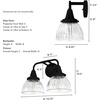 image:imageHunter  Cypress Grove 2light Natural Black Iron Medium Size Vanity Light Dimmable Transitional Style for Bedrooms Kitchens Foyers Bathrooms  19255