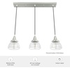 image:imageHunter  Cypress Grove 3light Brushed Nickel Large Cluster Light Dimmable Transitional Style Linear Shaped for Bedrooms Kitchens Dining Living Rooms  19282