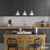image:imageHunter  Cypress Grove 3light Brushed Nickel Large Cluster Light Dimmable Transitional Style Linear Shaped for Bedrooms Kitchens Dining Living Rooms  19282