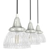 image:imageHunter  Cypress Grove 3light Brushed Nickel Large Cluster Light Dimmable Transitional Style Linear Shaped for Bedrooms Kitchens Dining Living Rooms  19282