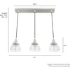 image:imageHunter  Cypress Grove 3light Brushed Nickel Large Cluster Light Dimmable Transitional Style Linear Shaped for Bedrooms Kitchens Dining Living Rooms  19282