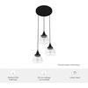 image:imageHunter  Cypress Grove 3light Natural Black Iron Medium Size Cluster Light Dimmable Transitional Style Round Shaped for Bedrooms Kitchens Dining Living Rooms  19174