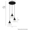 image:imageHunter  Cypress Grove 3light Natural Black Iron Medium Size Cluster Light Dimmable Transitional Style Round Shaped for Bedrooms Kitchens Dining Living Rooms  19174