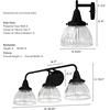image:imageHunter  Cypress Grove 3light Natural Black Iron Medium Size Vanity Light Dimmable Transitional Style for Bedrooms Kitchens Foyers Bathrooms  19257
