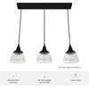 image:imageHunter  Cypress Grove 3light Onyx Bengal Large Cluster Light Dimmable Transitional Style Linear Shaped for Bedrooms Kitchens Dining Living Rooms  19142Natural Iron