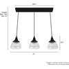 image:imageHunter  Cypress Grove 3light Onyx Bengal Large Cluster Light Dimmable Transitional Style Linear Shaped for Bedrooms Kitchens Dining Living Rooms  19142Natural Iron