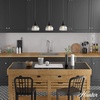 image:imageHunter  Cypress Grove 3light Onyx Bengal Large Cluster Light Dimmable Transitional Style Linear Shaped for Bedrooms Kitchens Dining Living Rooms  19142Natural Iron