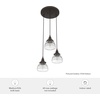 image:imageHunter  Cypress Grove 3light Onyx Bengal Medium Size Cluster Light Dimmable Transitional Style Round Shaped for Bedrooms Kitchens Dining Living Rooms  19183