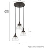 image:imageHunter  Cypress Grove 3light Onyx Bengal Medium Size Cluster Light Dimmable Transitional Style Round Shaped for Bedrooms Kitchens Dining Living Rooms  19183