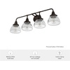 image:imageHunter  Cypress Grove 4Light Onyx Bengal Transitional Style Dimmable Medium Size Vanity Light for Bedrooms Kitchens Foyers Bathrooms  19260