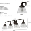 image:imageHunter  Cypress Grove 4Light Onyx Bengal Transitional Style Dimmable Medium Size Vanity Light for Bedrooms Kitchens Foyers Bathrooms  19260