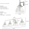 image:imageHunter  Cypress Grove 4light Brushed Nickel Medium Size Vanity Light Dimmable Transitional Style for Bedrooms Kitchens Foyers Bathrooms  19354