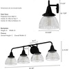 image:imageHunter  Cypress Grove 4light Natural Black Iron Medium Size Vanity Light Dimmable Transitional Style for Bedrooms Kitchens Foyers Bathrooms  19259