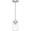 image:imageHunter  Devon Park 1light Onyx Bengal Mini Pendant Light Dimmable Rustic Style Cylinder Shaped for Bedrooms Kitchens Dining Living Rooms  19008Brushed Nickel Finish