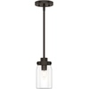 image:imageHunter  Devon Park 1light Onyx Bengal Mini Pendant Light Dimmable Rustic Style Cylinder Shaped for Bedrooms Kitchens Dining Living Rooms  19008Onyx Bengal finish