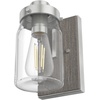 image:imageHunter  Devon Park 1light Onyx Bengal Small Sconce Light Dimmable Rustic Style for Bedrooms Kitchens Foyers Bathrooms  48017Brushed Nickel