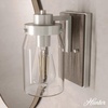 image:imageHunter  Devon Park 1light Onyx Bengal Small Sconce Light Dimmable Rustic Style for Bedrooms Kitchens Foyers Bathrooms  48017Brushed Nickel