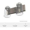 image:imageHunter  Devon Park 2light Brushed Nickel Small Vanity Light Dimmable Rustic Style for Bedrooms Kitchens Foyers Bathrooms  48019