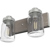 image:imageHunter  Devon Park 2light Brushed Nickel Small Vanity Light Dimmable Rustic Style for Bedrooms Kitchens Foyers Bathrooms  48019