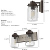 image:imageHunter  Devon Park 2light Onyx Bengal Small Vanity Light Dimmable Rustic Style for Bedrooms Kitchens Foyers Bathrooms  48018